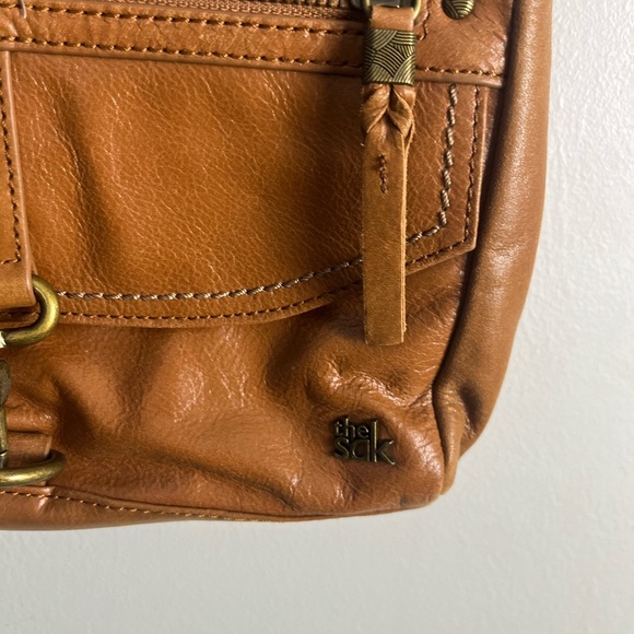 The Sak brown/tan Leather Shoulder Bag Convertible Crossbody Boho Vintage Chic - Picture 3 of 8